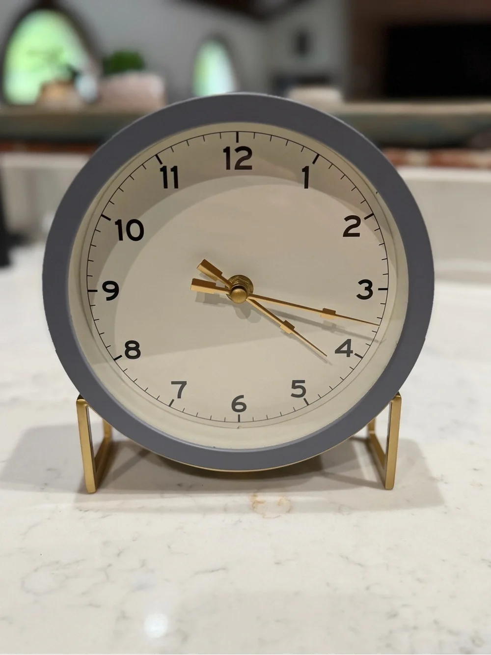 Hearth & Hand Gray and Gold Round Table Clock